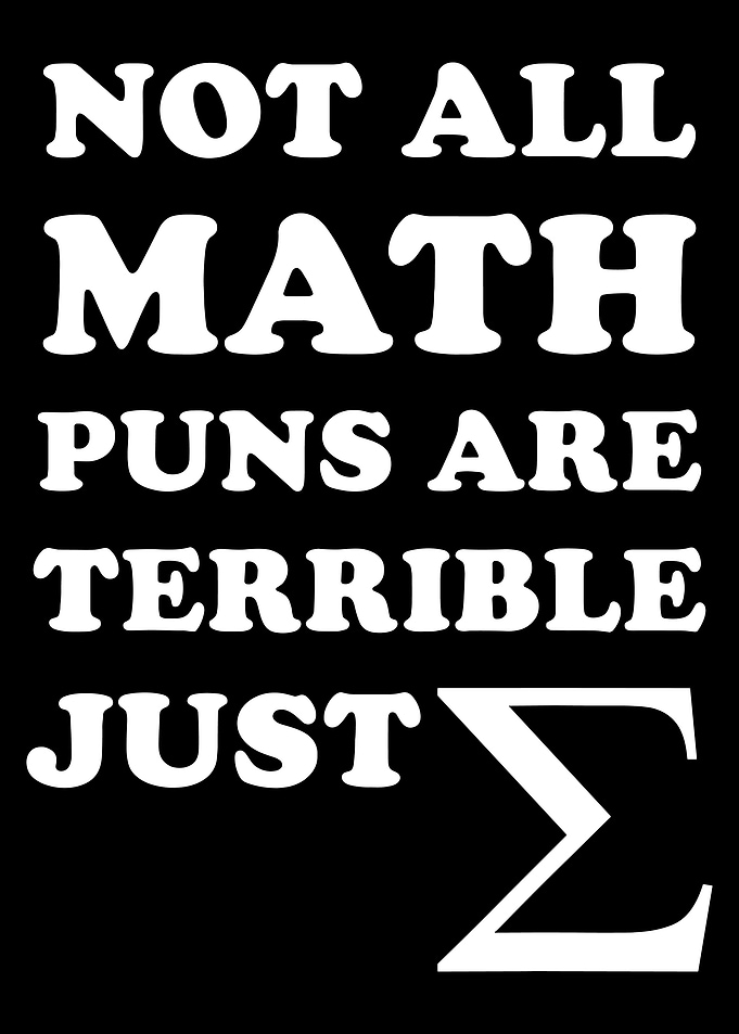 Funny Math Pun Poster Not All Math Puns Are Terrible Just Sum Wall Art