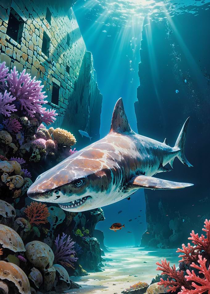 Underwater Shark Scene