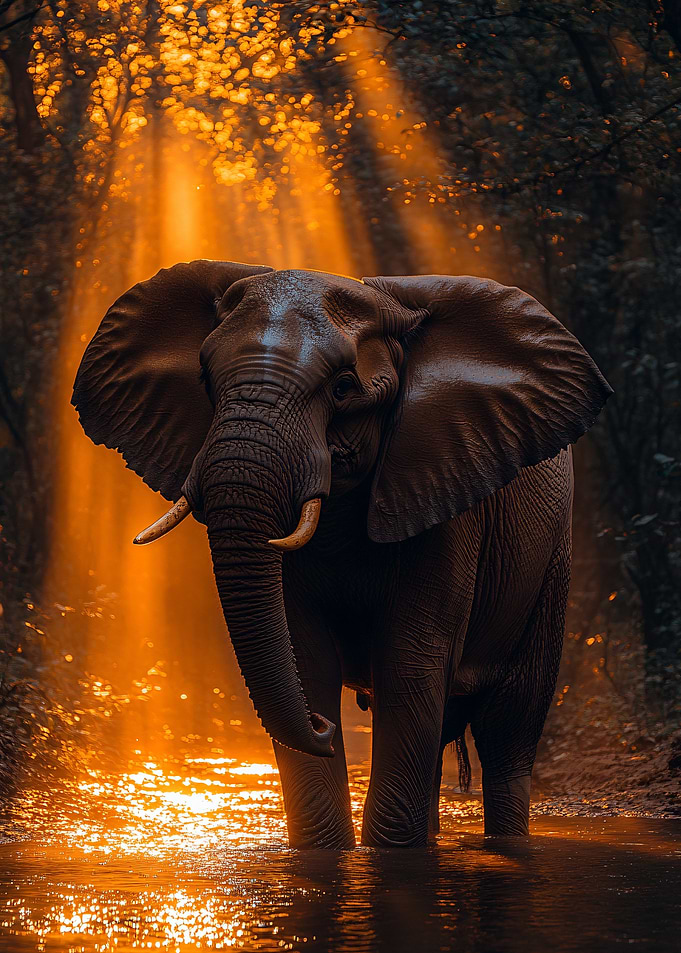 Elephant in Golden Light