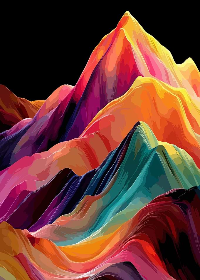 Colorful Abstract Mountain Landscape
