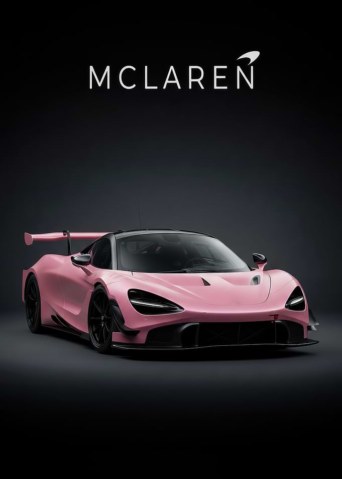 Pink McLaren 720S Car poster