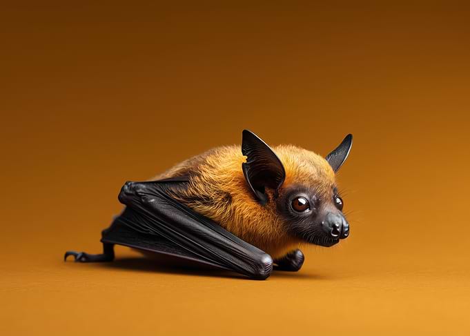 Close-up of a Bat on Orange
