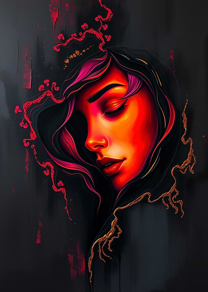 Red and Black Portrait