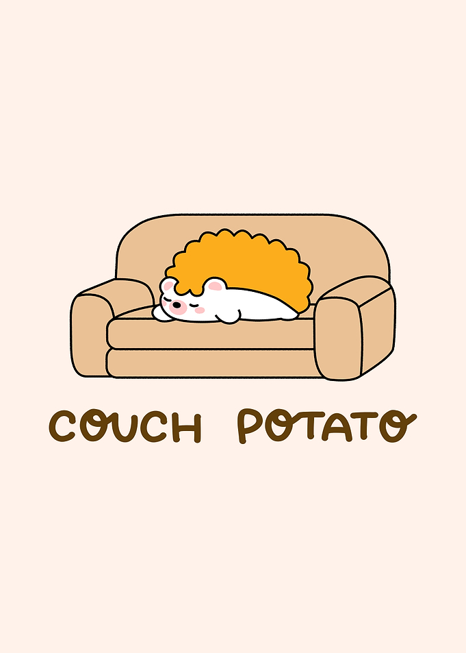 Couch Potato Cartoon Illustration