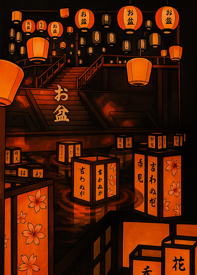 Japanese Lantern Festival Illustration