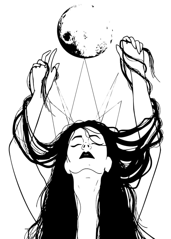 Woman Reaching for the Moon