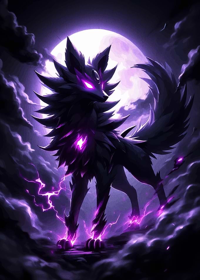 Mystical Wolf in Moonlight