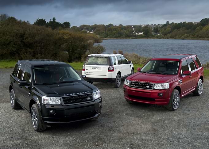 Land Rover SUVs: Black, White, Red