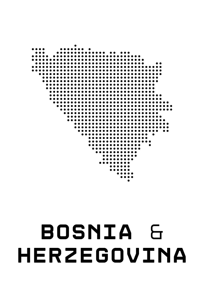 Bosnia and Herzegovina Dotted Map
