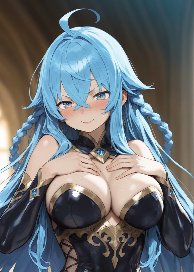 Anime Girl with Blue Hair