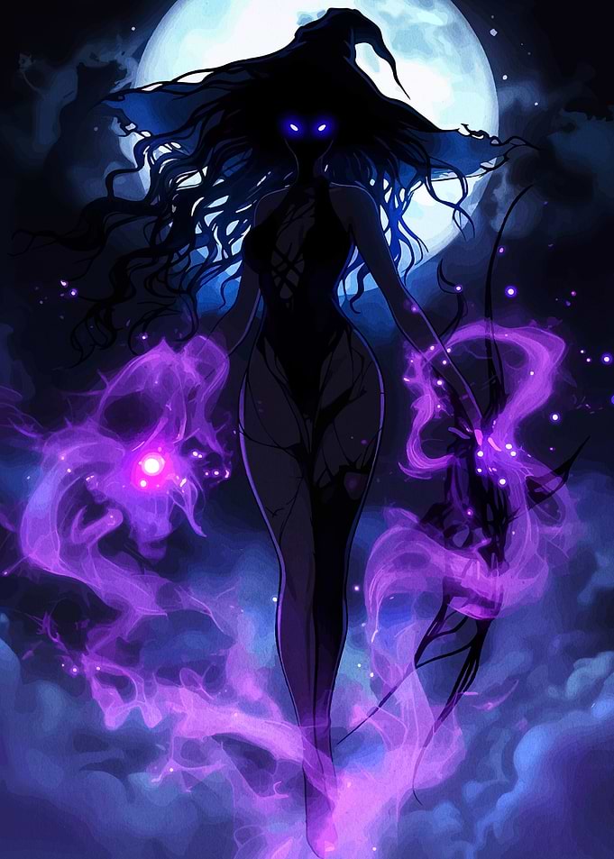 Mystic Woman with Purple Energy