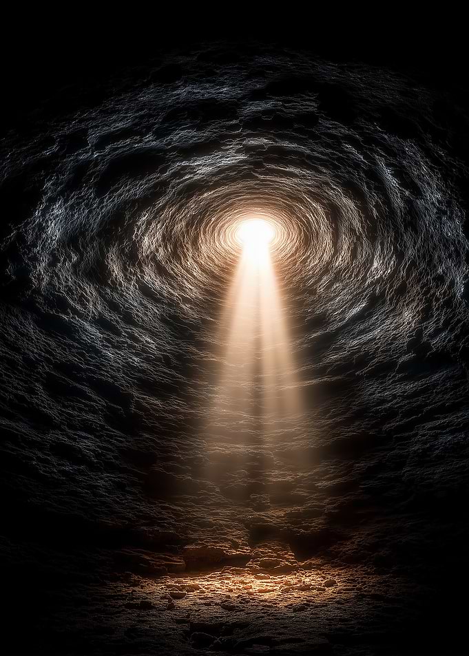 Light Beam in Dark Cave