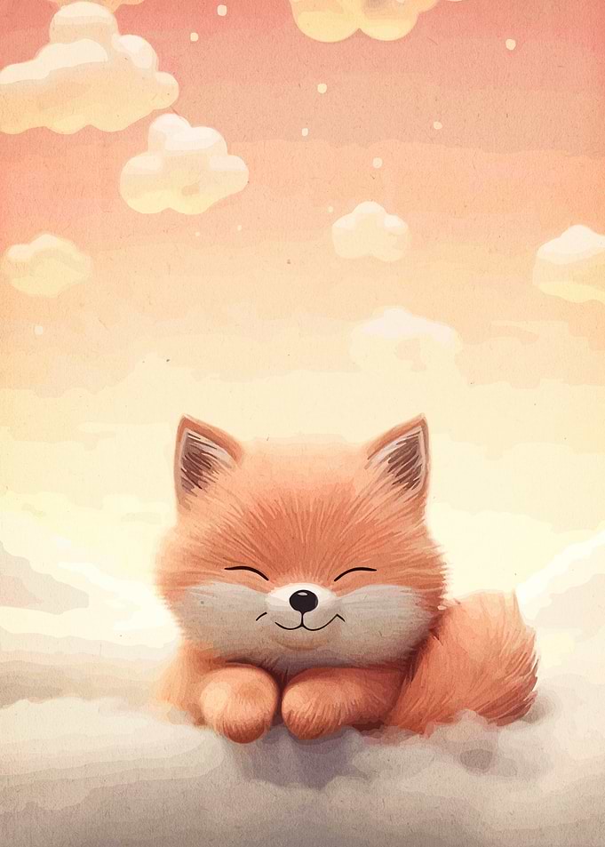 Cute Fox in the Clouds