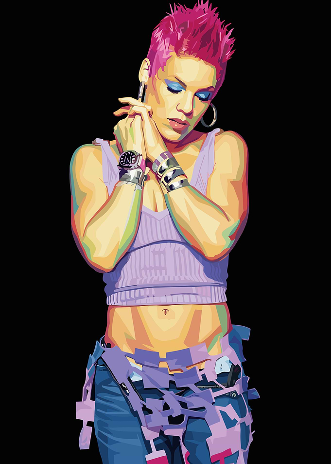 Pink Portrait with Pink Hair