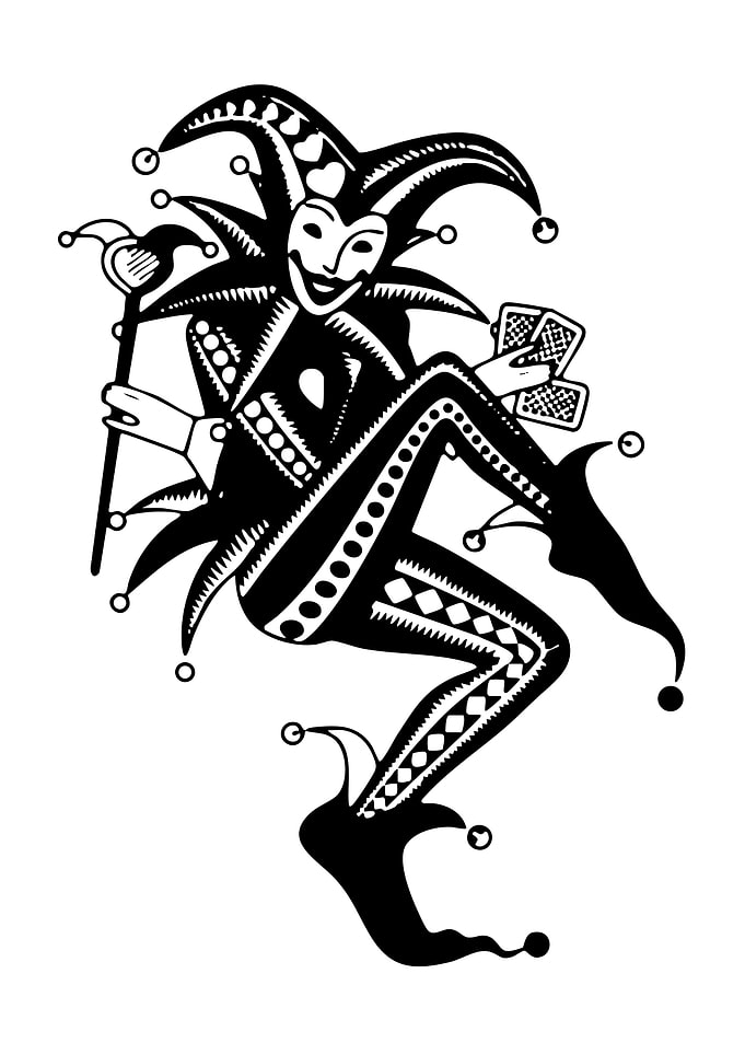 Black and White Jester Illustration