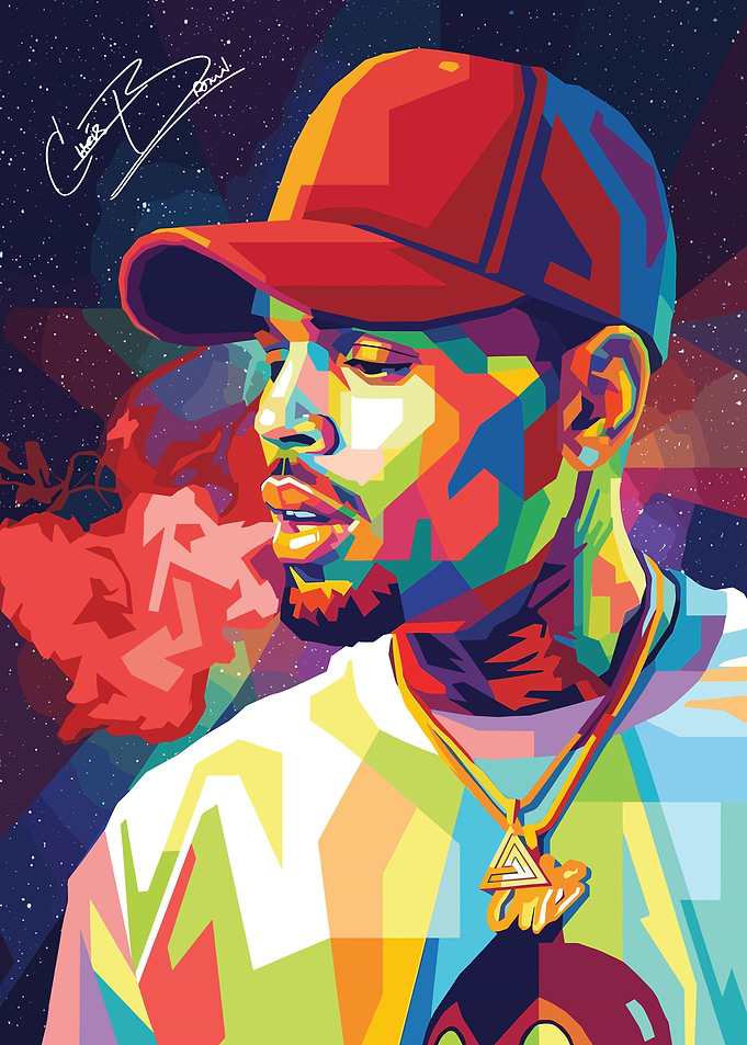 Chris Brown Colorful Portrait