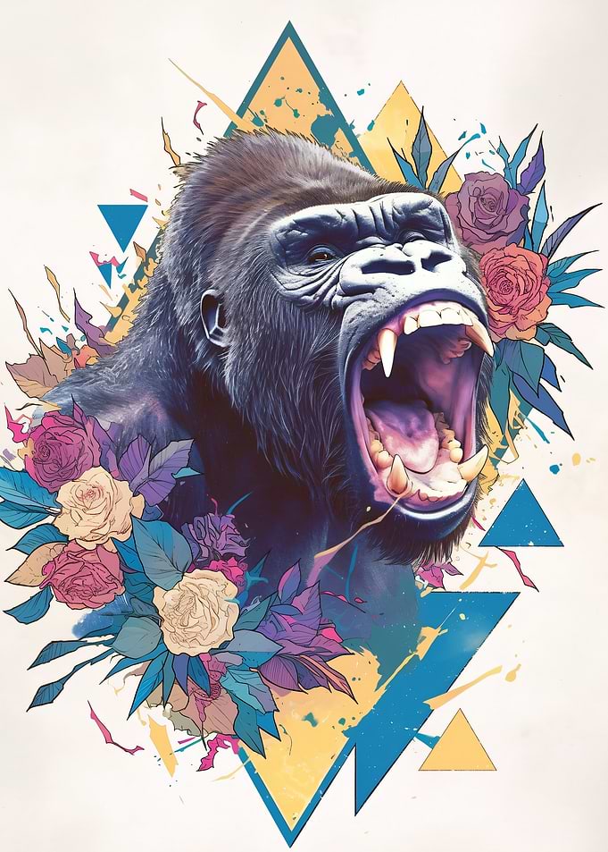 Floral Gorilla Roar