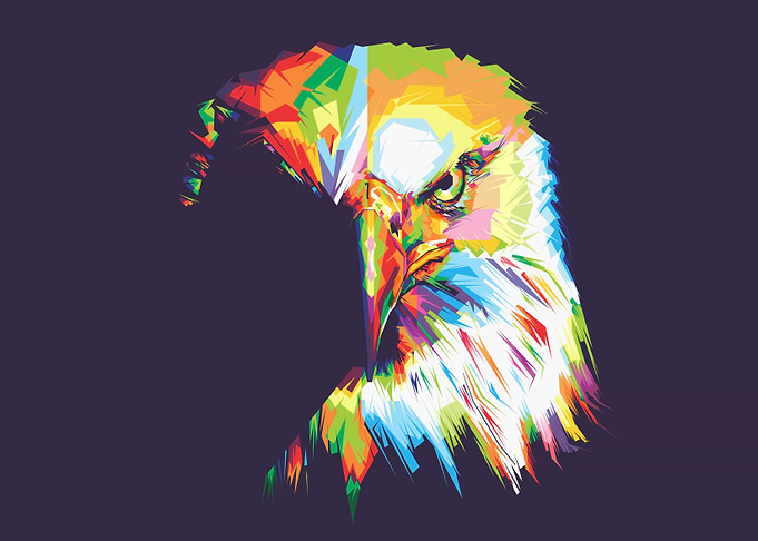 Colorful Eagle Head Pop Art
