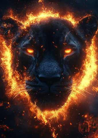 Fiery Panther Portrait