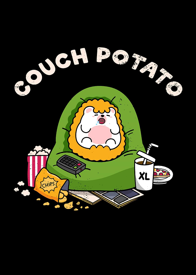 Couch Potato Cartoon Illustration