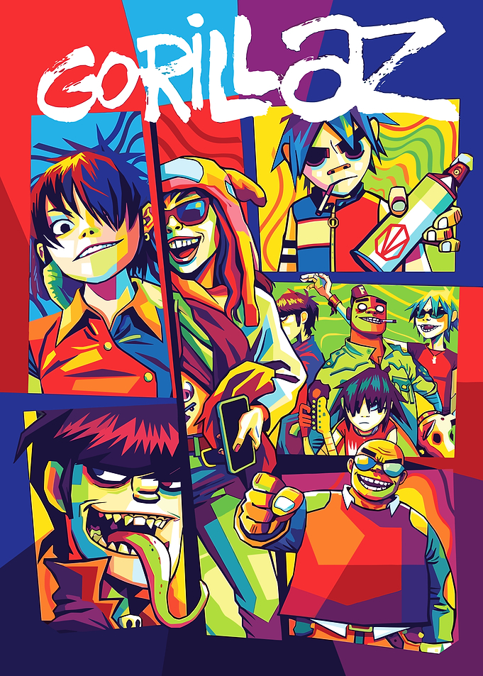 Gorillaz Band Colorful Pop Art