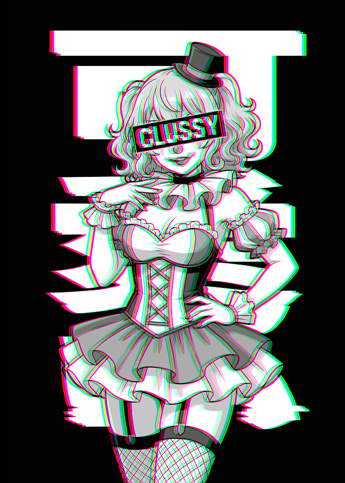 Clussy Clown Girl Glitch Art