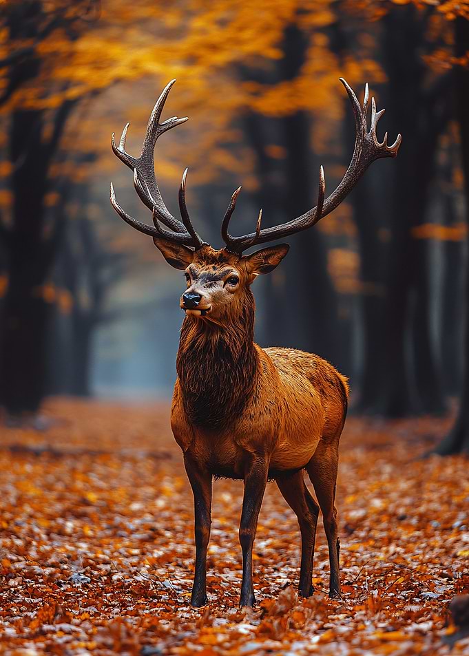 Majestic Deer in Autumn Forest