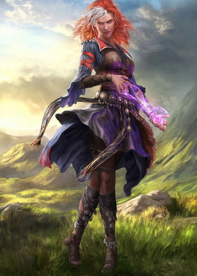 Fantasy Sorceress with Magic Power