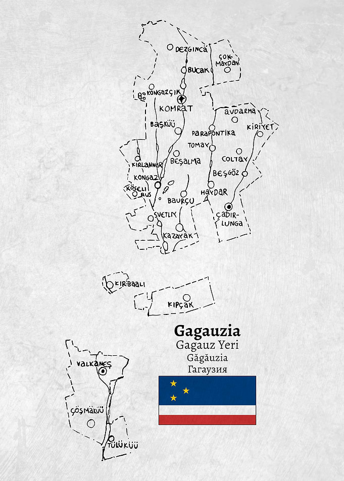 Hand Drawn Map of Gagauzia