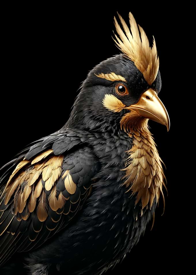 Golden Crested Bird Portrait