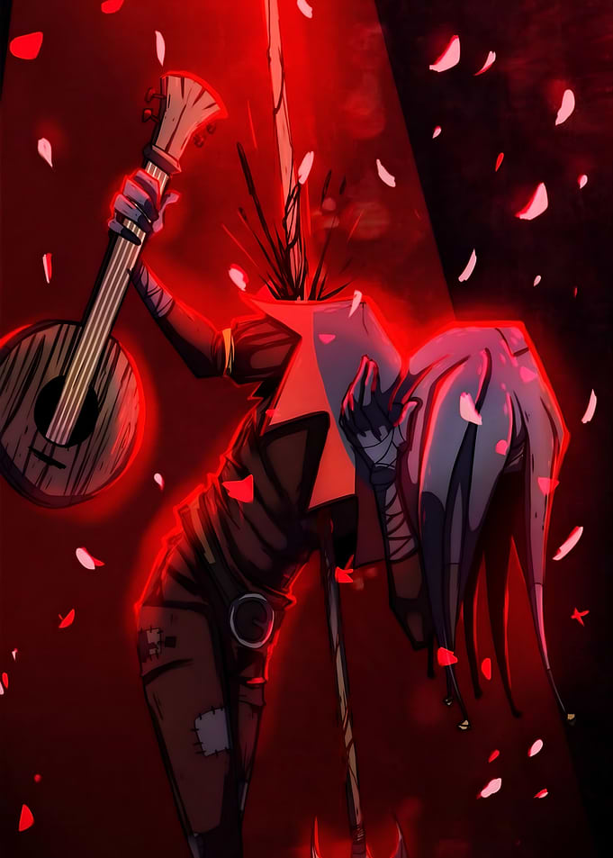 Stylized Figure with Musical Instrument