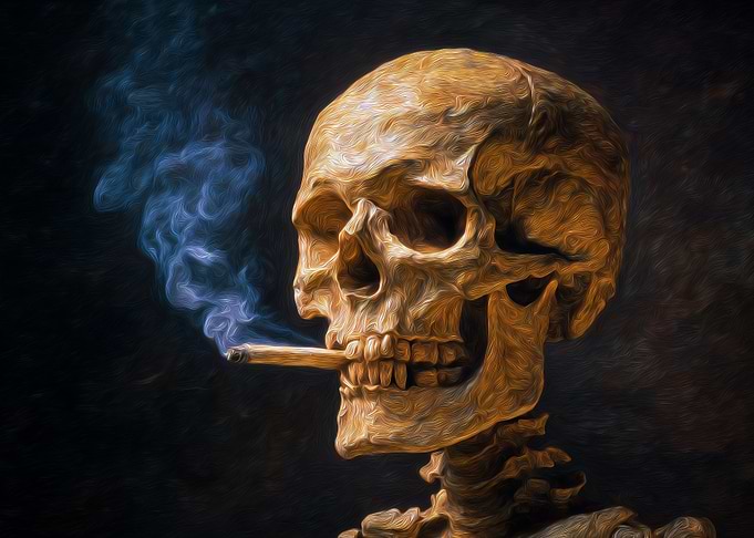 Smoking Skull Art