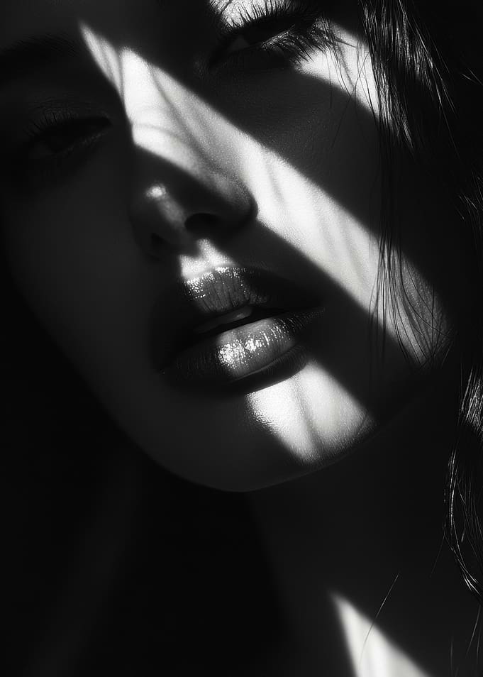Monochrome Portrait with Shadow Play