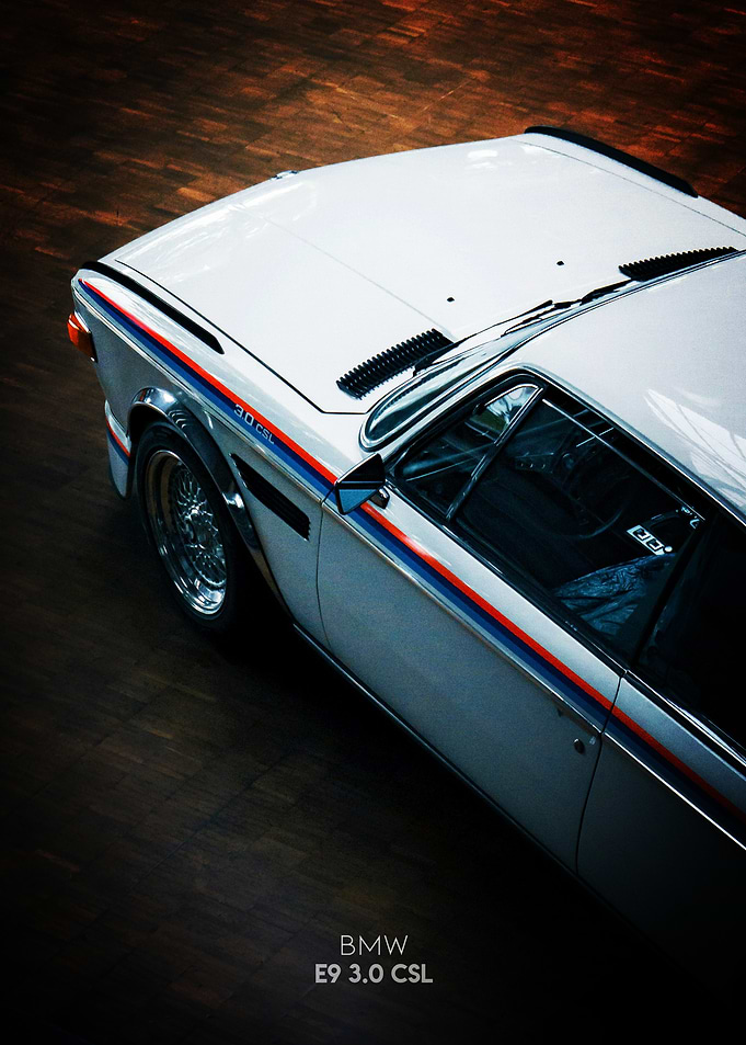BMW E9 3.0 CSL Classic Car Poster