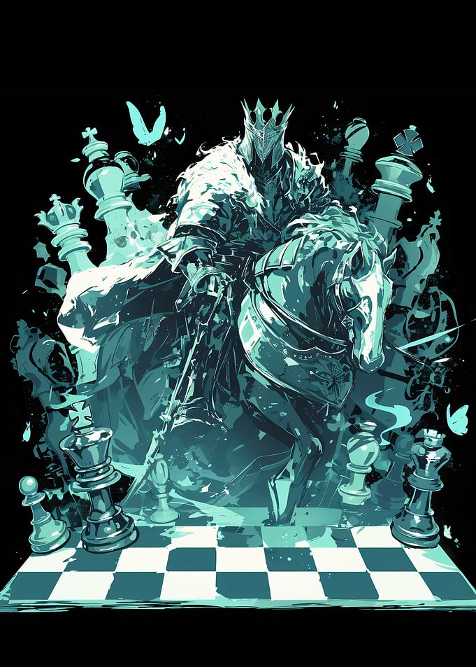 Chess King on Horseback Illustration