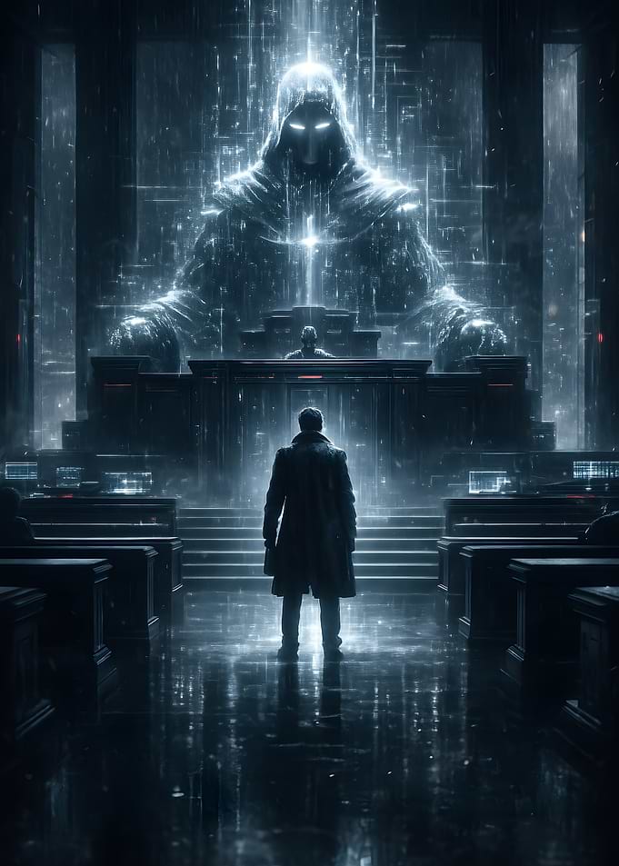 Cyberpunk Encounter in a Digital Realm