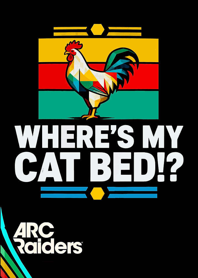 Where's My Cat Bed Rooster Art