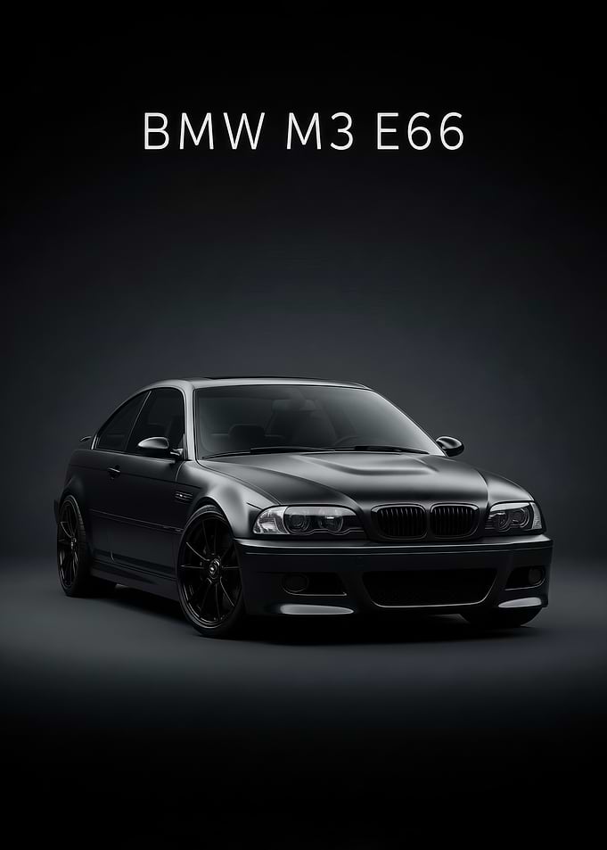 black BMW M3 E66 poster