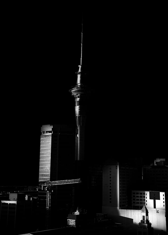 Auckland Sky Tower Black and White