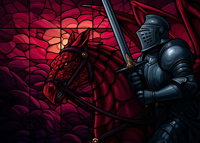 Knight on Dragon Horse