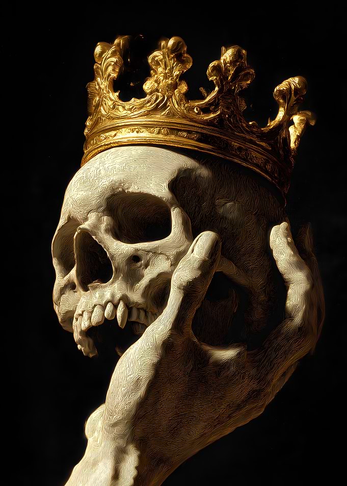 Skull with Golden Crown
