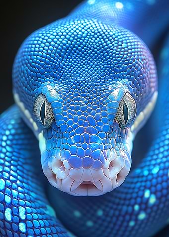 Blue Snake Close-Up