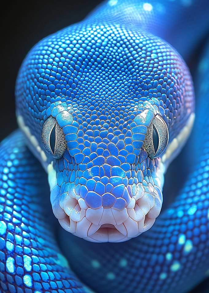 Blue Snake Close-Up