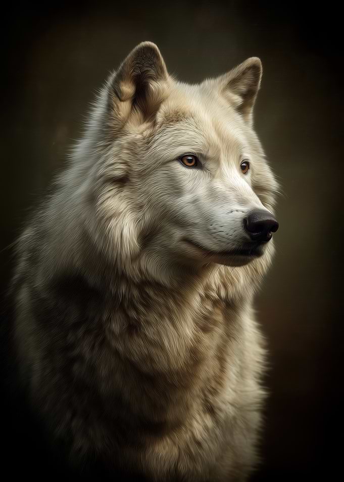 Portrait of a White Wolf