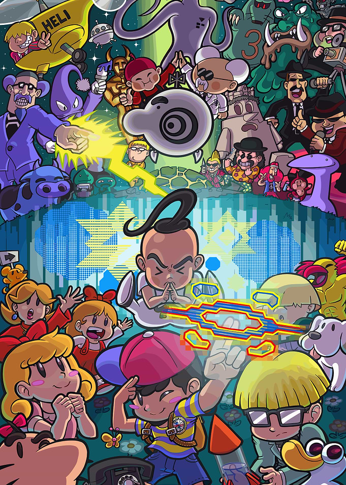 Earthbound Characters Collage