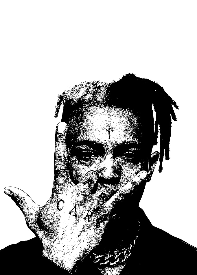 XXXTentacion Black and White Portrait