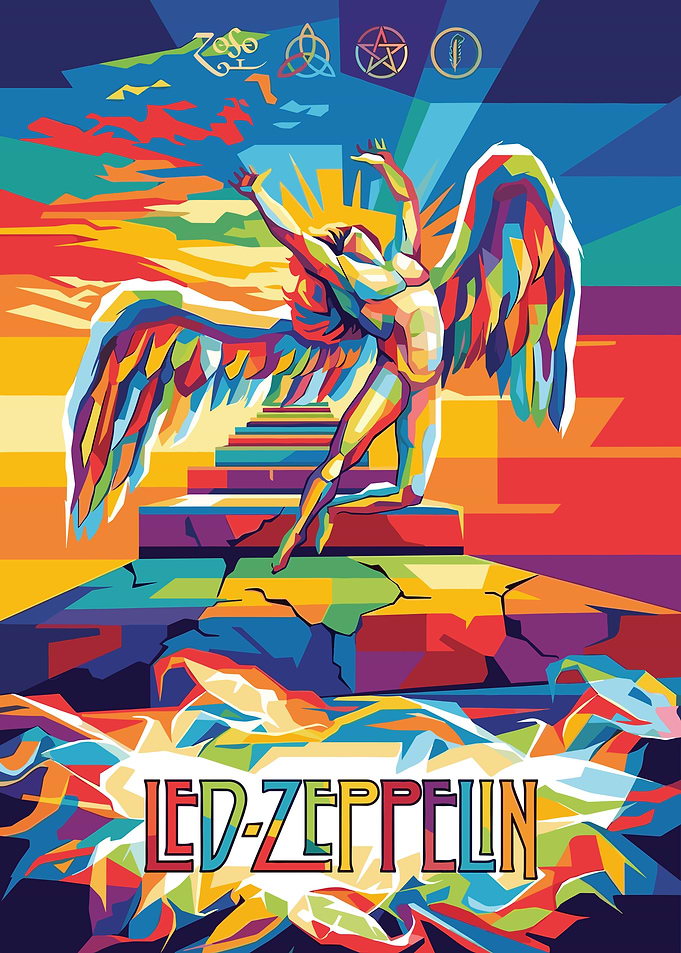 Led Zeppelin Angel Colorful Art