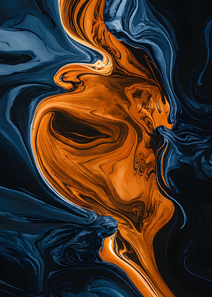 Abstract Blue and Orange Swirls