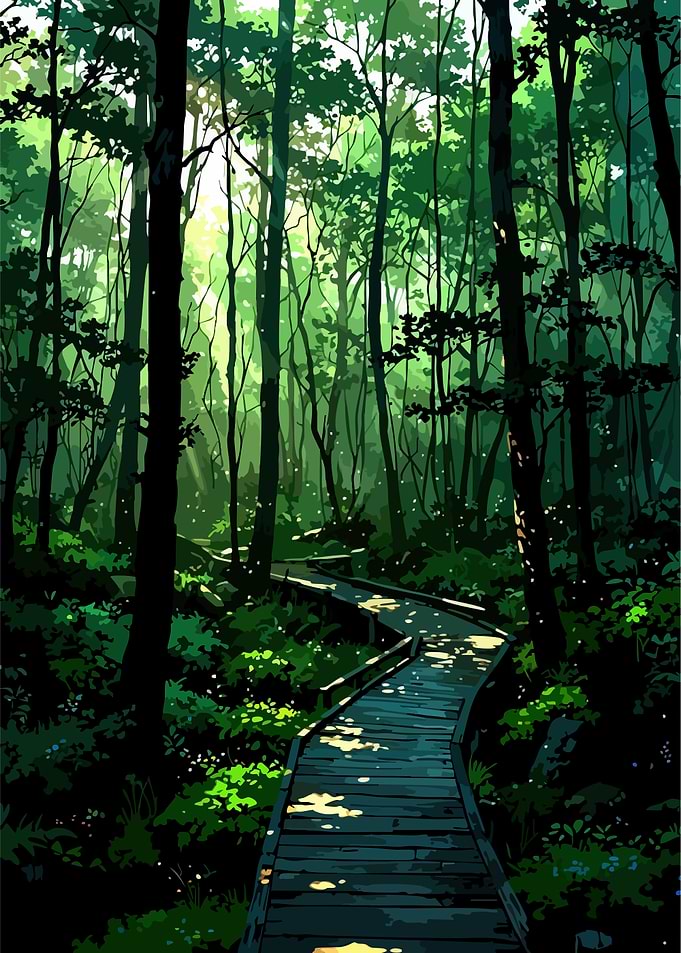 Forest Path Digital Art