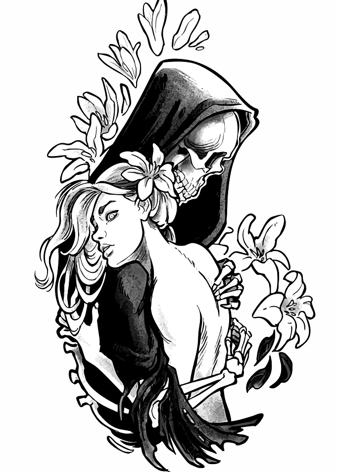 Death and Maiden Ink Illustration